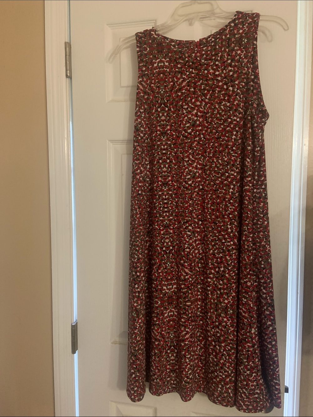 Nine West Red Printed A-Line Midi Skirt